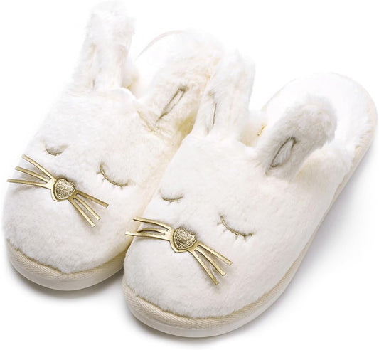 Bunny Slippers for Women Fuzzy Cute Animal Memory Foam House Rabbit Slippers Indoor Outdoor